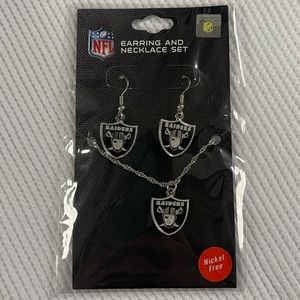 NFL Raiders Earrings and Necklace Set